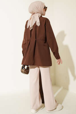 Bel Düğmeli Basic Gömlek Kahve - Gömlek