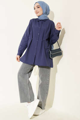 Bel Düğmeli Basic Gömlek Lacivert - Gömlek