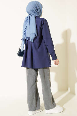 Bel Düğmeli Basic Gömlek Lacivert - Gömlek