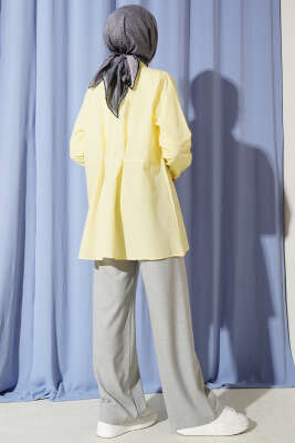 Bel Düğmeli Basic Gömlek Sarı - Gömlek