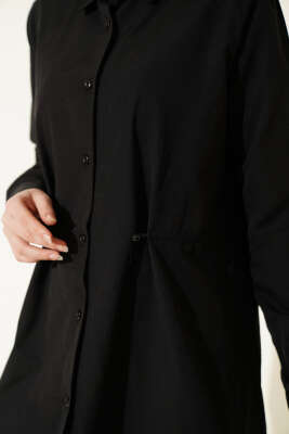 Bel Düğmeli Basic Gömlek Siyah - Gömlek