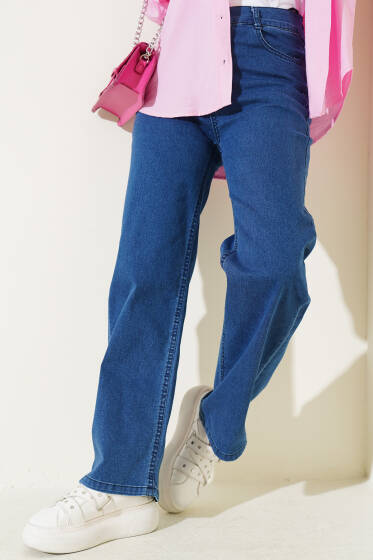 Bel Düğmeli Geniş Paça Kot Pantolon Kot - 500-700 TL Ürünler