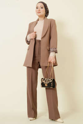 Bel Düğmeli Palazzo Kumaş Pantolon Latte - Pantolon