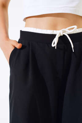 Bel Garnili Pantolon Siyah - Kadın Giyim Modelleri