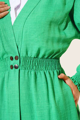 Bel Gipeli Çıtçıt Düğmeli Kap Yeşil - Thumbnail