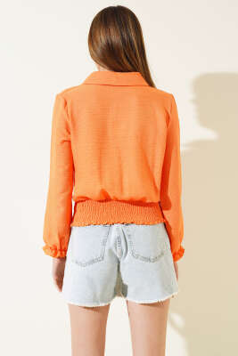 Bel Gipeli Gömlek Oranj - Kadın Giyim Modelleri