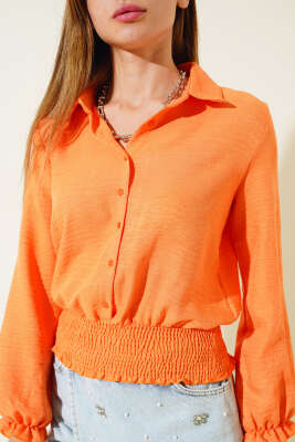 Bel Gipeli Gömlek Oranj - Kadın Giyim Modelleri
