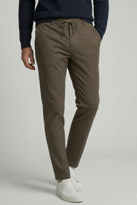 Bel İp Bağcıklı Dar Paça Erkek Pantolon Antrasit 