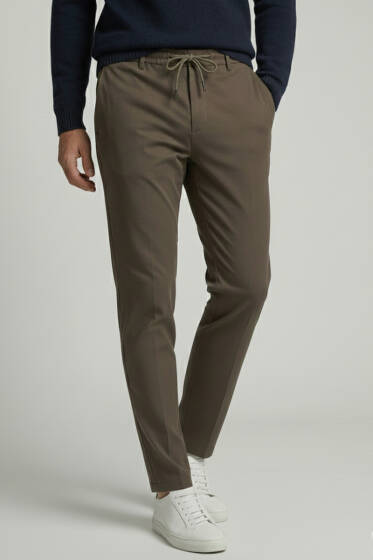 Bel İp Bağcıklı Dar Paça Erkek Pantolon Antrasit - Erkek Pantolon