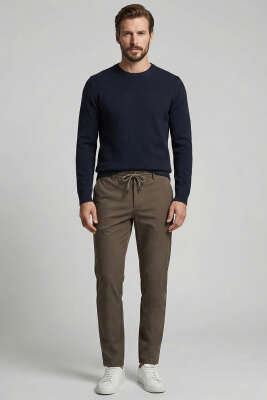 Bel İp Bağcıklı Dar Paça Erkek Pantolon Antrasit - Erkek Pantolon