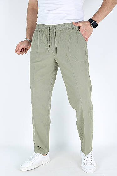 Bel İpli Erkek Jogger Pantolon Çağla Yeşili - Erkek Pantolon