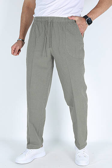 Bel İpli Erkek Jogger Pantolon Kül - Erkek Pantolon