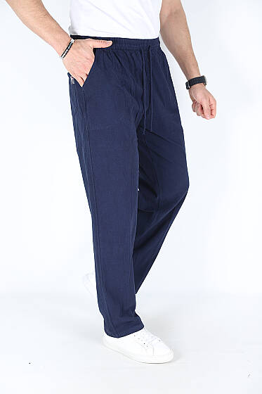 Bel İpli Erkek Jogger Pantolon Lacivert - Erkek Pantolon