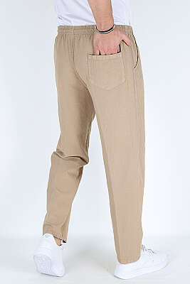 Bel İpli Erkek Jogger Pantolon Taş - Erkek Pantolon