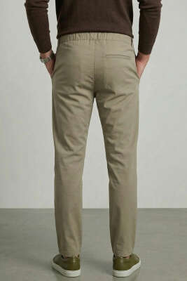 Bel İpli Esnek Likralı Erkek Pantolon Vizon - Erkek Pantolon