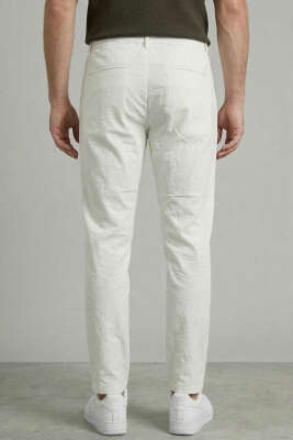 Bel İpli Jogger Erkek Pantolon Beyaz - Erkek Pantolon