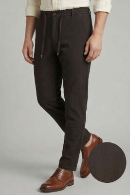 Bel İpli Jogger Erkek Pantolon Kahve - DEEP BROWN