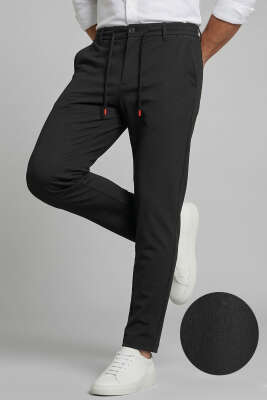 Bel İpli Jogger Erkek Pantolon Siyah - DEEP BROWN