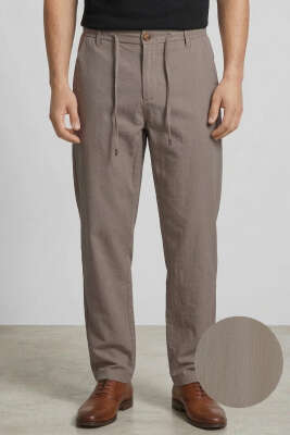 Bel İpli Jogger Erkek Pantolon Vizon - DEEP BROWN
