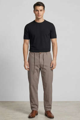 Bel İpli Jogger Erkek Pantolon Vizon - Erkek Pantolon