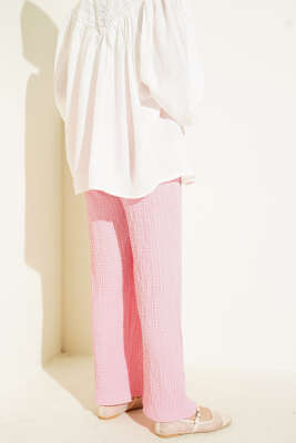 Bel İpli Kabartmalı Pantolon Pembe - 100-300 TL Ürünler