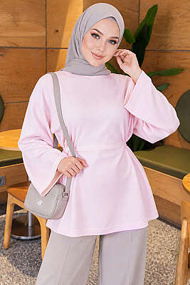Bel İpli Loyşa Tunik Pembe - Tunik