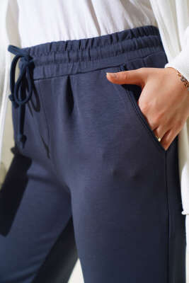 Bel İpli Paça Lastikli Jogger Pantolon Füme - 300-500 TL Ürünler