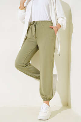 Bel İpli Paça Lastikli Jogger Pantolon Haki - 300-500 TL Ürünler