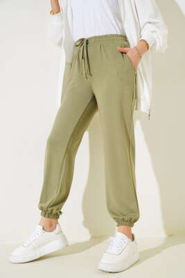 Bel İpli Paça Lastikli Jogger Pantolon Haki - 300-500 TL Ürünler