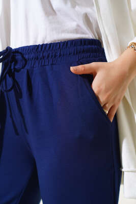 	 Bel İpli Paça Lastikli Jogger Pantolon Lacivert - 300-500 TL Ürünler