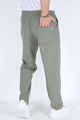 Bel Kuşaklı Erkek Jogger Pantolon Kül - Erkek Pantolon