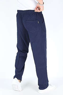 Bel Kuşaklı Erkek Jogger Pantolon Lacivert - Erkek Pantolon