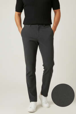 Bel Lastik Detaylı Dar Paça Erkek Pantolon Füme - WİPEOUT