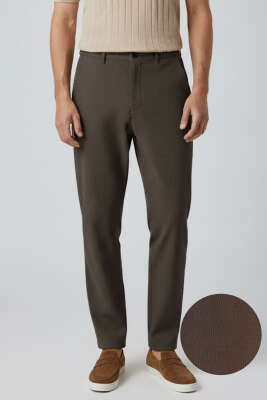 Bel Lastik Detaylı Dar Paça Erkek Pantolon Kahve - WİPEOUT