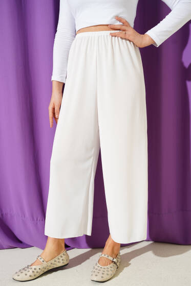 Bel Lastik Detaylı İçlik Beyaz - Kadın İçlik