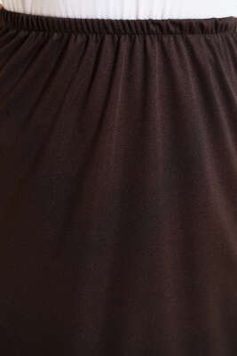 Bel Lastik Detaylı Jipon Kahve - Uzun Etek