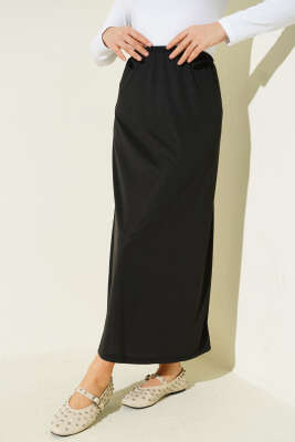 Bel Lastik Detaylı Jipon Siyah - FİXAY