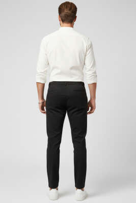 Bel Lastikli Bağcıklı Baggy Erkek Pantolon Siyah - Erkek Pantolon