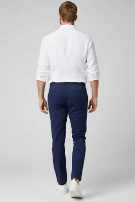 Bel Lastikli Bağcıklı Erkek Pantolon Lacivert - Erkek Pantolon