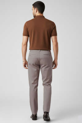 Bel Lastikli Bağcıklı Erkek Pantolon Vizon - Erkek Pantolon