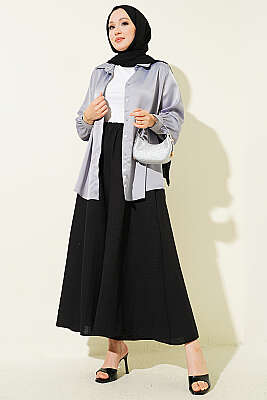 Bel Lastikli Basic Pantolon Etek Siyah - Pantolon