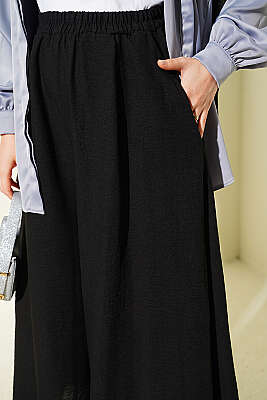 Bel Lastikli Basic Pantolon Etek Siyah - Pantolon