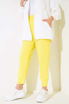 Bel Lastikli Basic Pantolon Neon Yeşil 