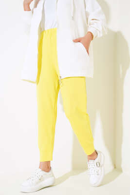 Bel Lastikli Basic Pantolon Neon Yeşil - Pantolon