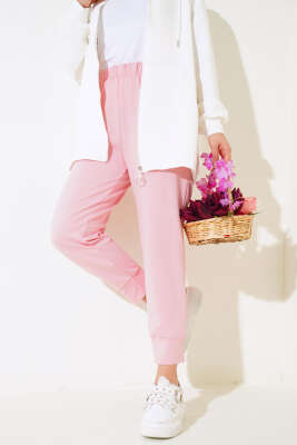 Bel Lastikli Basic Pantolon Pembe 