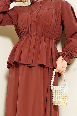 Bel Lastikli Büzgülü Etekli İkili Takım Kiremit - İkili Takım