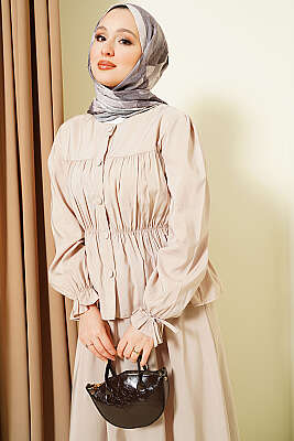 Bel Lastikli Büzgülü Etekli İkili Takım Taş - İkili Takım