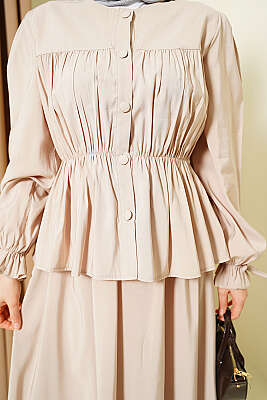 Bel Lastikli Büzgülü Etekli İkili Takım Taş - İkili Takım