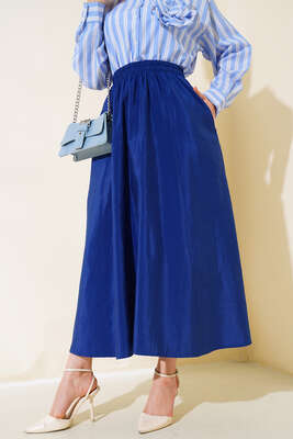 Bel Lastikli Çan Etek Lacivert 