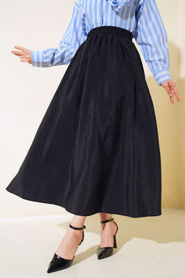 Bel Lastikli Çan Etek Siyah 